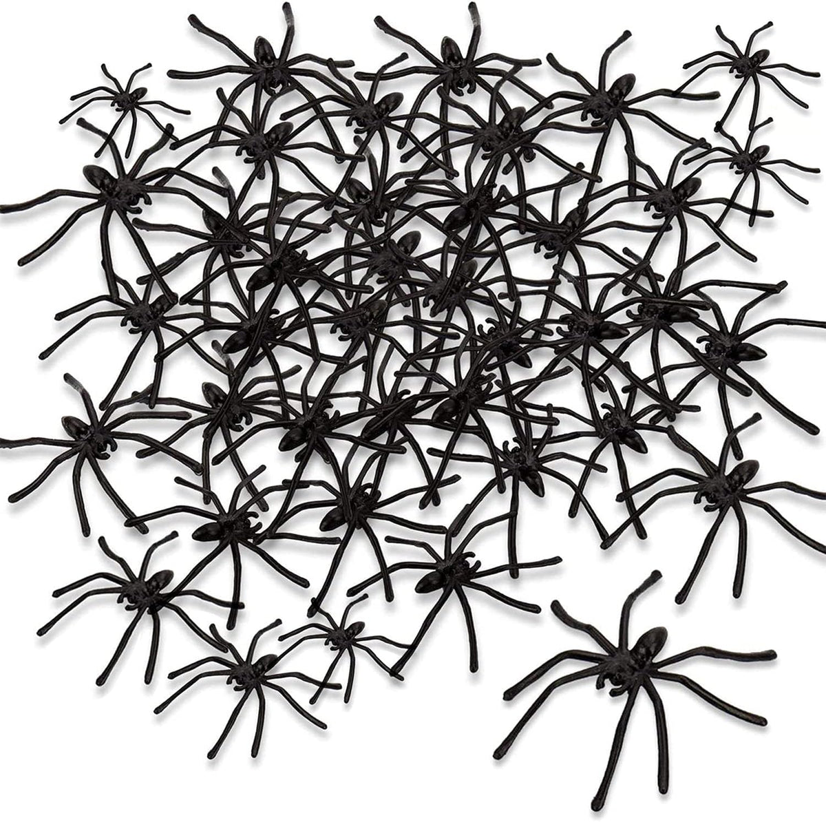 100 Pcs Spooky Plastic Spider Props for Halloween Decor & Kids Party Games