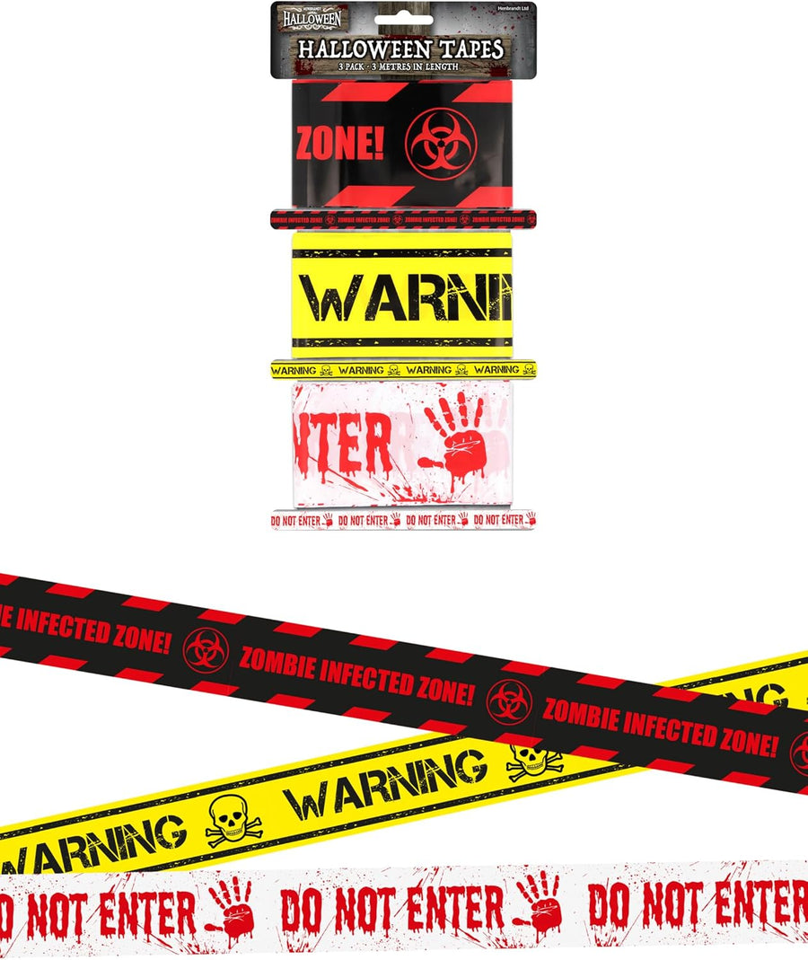 Realistic Halloween Crime Scene Warning Tape (3 Meter Pack)